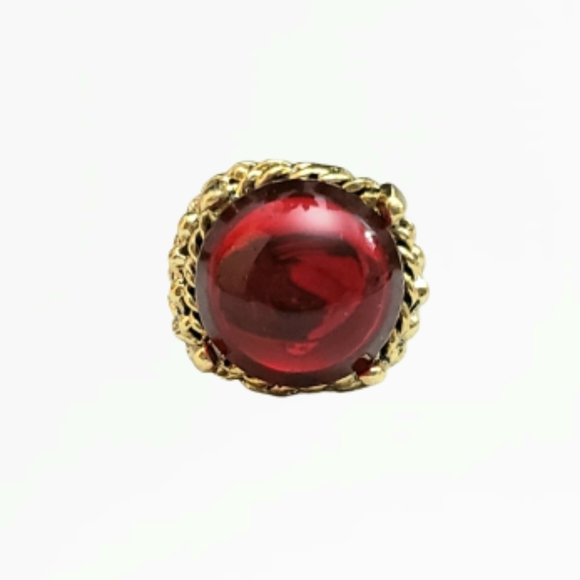 vintage costume ring Jewelry - Pretty Red Shiny Costume Ring Adjustable Size